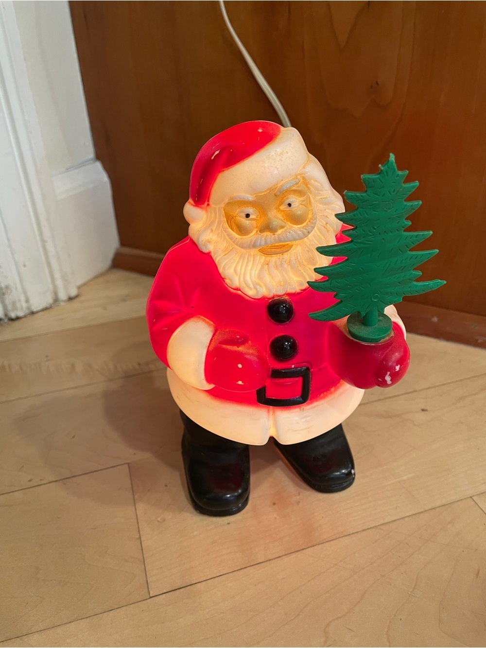 vintage Royal Electric/Royalite hard plastic light-up Santa Claus Lamp Light